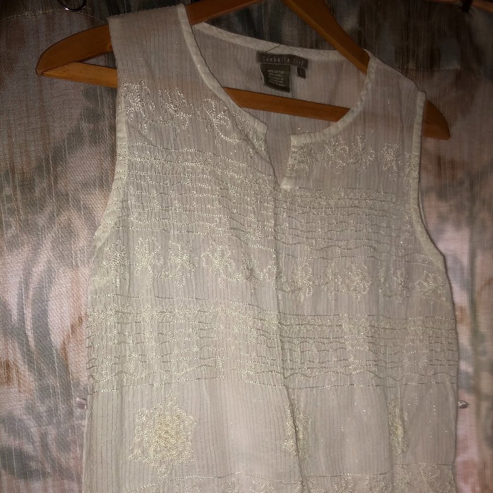 Isabella Bird classic white tunic NWOT
